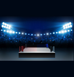 Boxing ring arena and floodlights design Vector Image