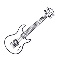 Sketch draw guitar cartoon Royalty Free Vector Image