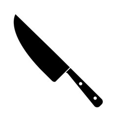 Chef Knife Icon Thin Line Art Logo Black Simple Vector Image