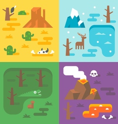 Flat design farm animal set Royalty Free Vector Image