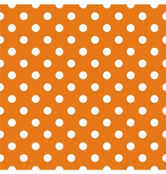 Tile pattern white polka dots yellow background Vector Image