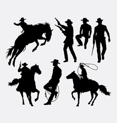 Man with hat pose silhouette Royalty Free Vector Image