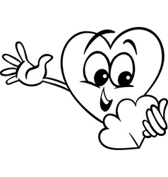 Hearts in love cartoon coloring page Royalty Free Vector