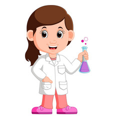 Young girl scientist Royalty Free Vector Image