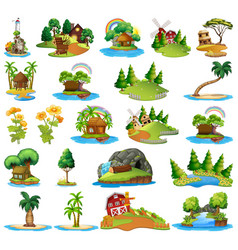 Summer island beach scene Royalty Free Vector Image