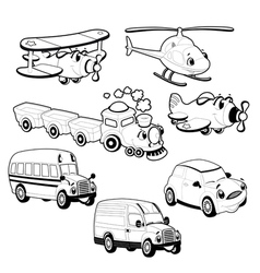 Funny vehicles Royalty Free Vector Image - VectorStock