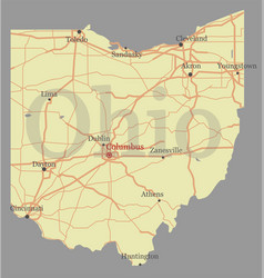 State map ohio counties Royalty Free Vector Image