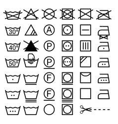 Icon set of laundry symbols Royalty Free Vector Image