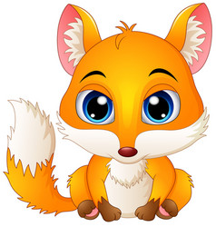 Cute fox cartoon Royalty Free Vector Image - VectorStock