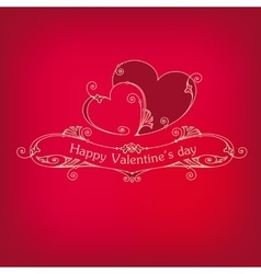 Elegant card with red rose for Valentine Day Vector Image