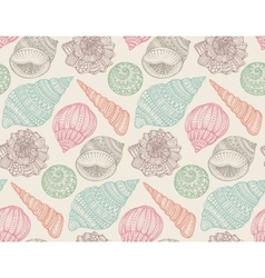 Seamless pattern with seashells tropical Vector Image