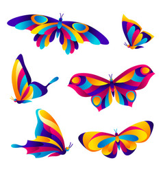 Creative Feminine Pink Butterflies Vecor Images Vector Image