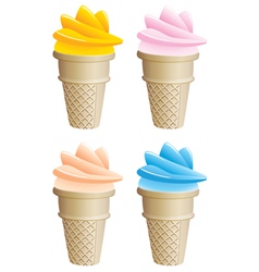 Blue and pink icecream cone Royalty Free Vector Image