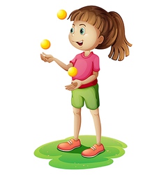 A girl juggling Royalty Free Vector Image - VectorStock