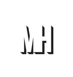 Mh m h black and white alphabet letter logo Vector Image