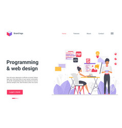 Programming skills landing page programmer Vector Image