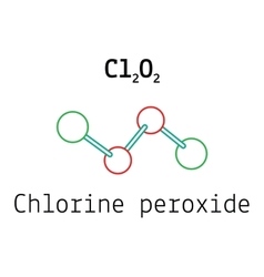 Clo2 chlorine dioxide molecule Royalty Free Vector Image