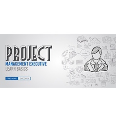 Project management concept with doodle design Vector Image