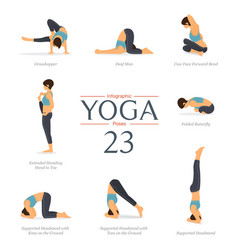 8 yoga poses for exercise infographic Royalty Free Vector