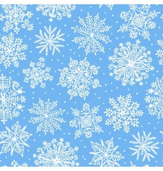 Hand drawn snowflakes seamless pattern Royalty Free Vector