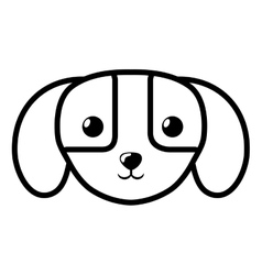 Face dog adorable pedigree outline Royalty Free Vector Image