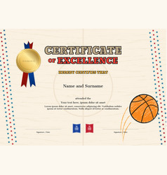 Certificate of completion template vintage theme Vector Image