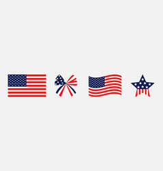 Big bow in us flag colors Royalty Free Vector Image