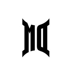 Md monogram logo with diamond shape and ring Vector Image
