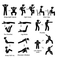 Body workout exercise fitness training set 1 Vector Image