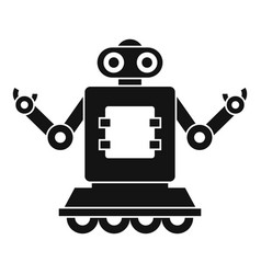 Robot on wheels icon simple style Royalty Free Vector Image