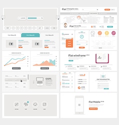 Flat ui kit for responsive web design Royalty Free Vector