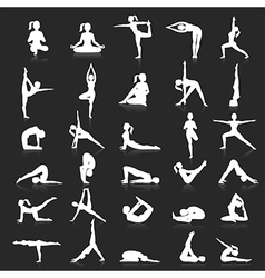 Yoga postures exercises set Royalty Free Vector Image