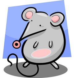 Computer mouse and real rodent cartoon Royalty Free Vector