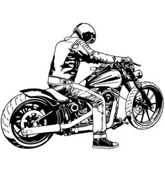 Harley davidson and rider Royalty Free Vector Image