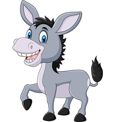 Cartoon happy donkey showing ass Royalty Free Vector Image