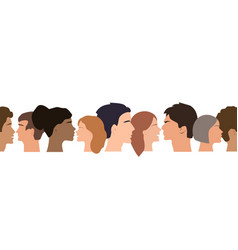 Crowd seamless pattern different people group Vector Image