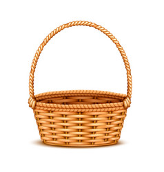 Easter wicker basket realistic image Royalty Free Vector