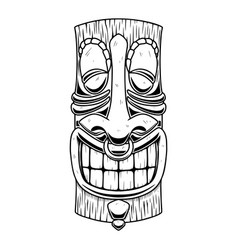 Tiki tribal wooden mask design element for logo Vector Image