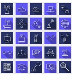 Network flat icons Royalty Free Vector Image - VectorStock