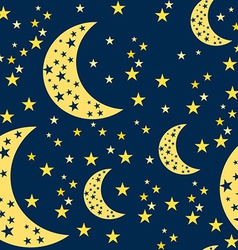 Seamless pattern with starry night Royalty Free Vector Image