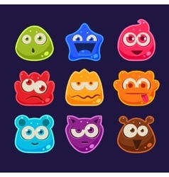 Colourful Jelly Characters with Emotions Vector Image