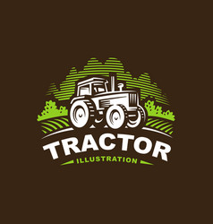 Retro tractor symbol Royalty Free Vector Image