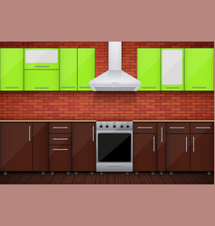 Typical modular kitchen Royalty Free Vector Image
