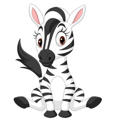 Cute baby zebra cartoon Royalty Free Vector Image