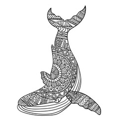 Narwhal mandala coloring pages for adults Vector Image