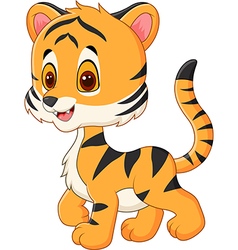 Cute baby tiger cartoon Royalty Free Vector Image