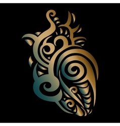 Heart tribal pattern Royalty Free Vector Image