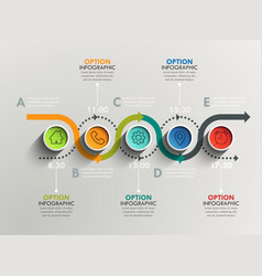 Business circle timeline banner modern business Vector Image