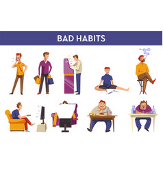 Good and bad habits poster set Royalty Free Vector Image