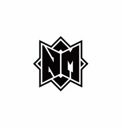 Nm monogram logo with modern triangle style Vector Image